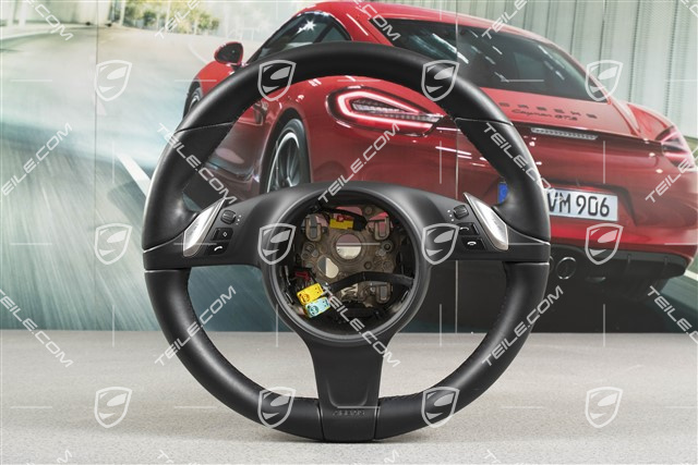Steering wheel, multi-function, heating, selector lever, black