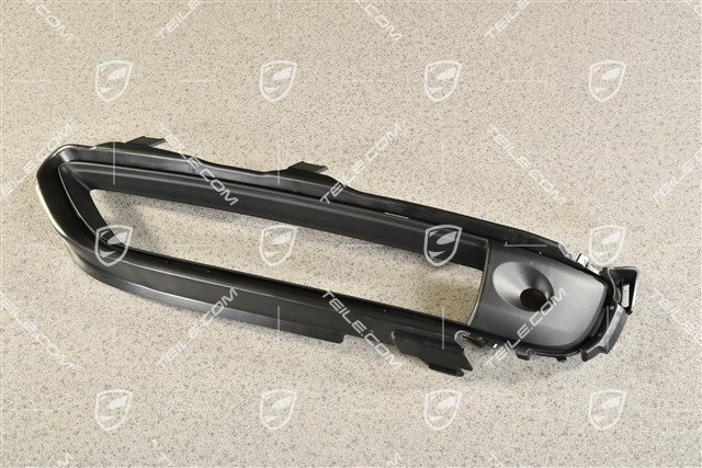 Front bumper, side ventilation grille, lower, Black matte, L