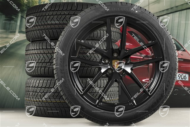 20-inch "Macan S" winter wheels set, rims 9J x 20 ET26 + 10J x 20 ET19, Pirelli winter tyres 265/45 R 20 + 295/40 R 20, black satin matt, with TPMS
