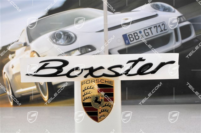 "Boxster" logo, black matt, lacquered (Boxster-Spyder) "Boxster" logo, black matt, lacquered (Boxster-Spyder)