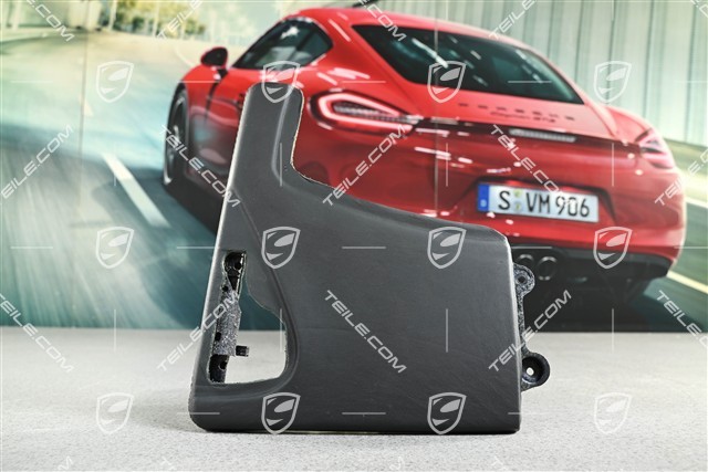 Centre console, Lateral cover, Leather, Black, Phone preparation, R