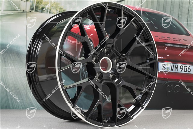 20+21-inch wheel rim set RS Spyder, rims: front 8,5J x 20 ET53 + rear 11,J x 21 ET67, black high gloss
