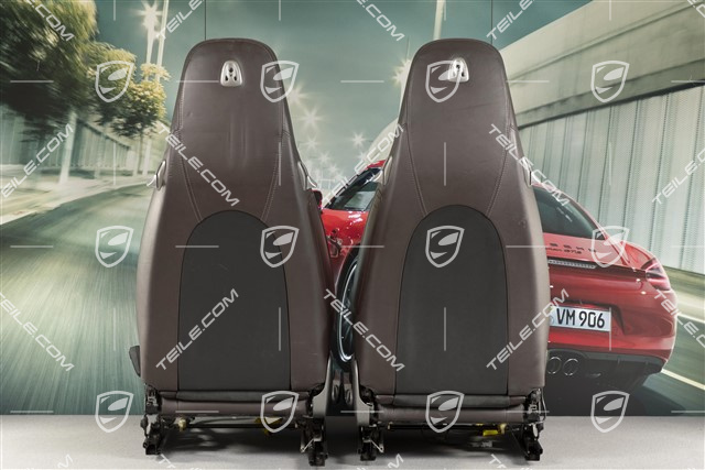 Seats, manual adjustable, leather, Cocoa, set (L+R)