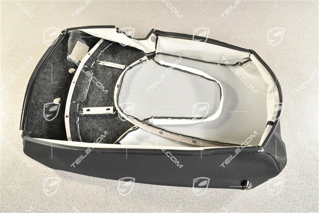 Lehnenbezug, Leder, Schwarz, R