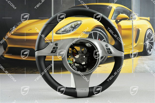 Steering wheel, multi-function, smooth leather, black Steering wheel, multi-function, smooth leather, black