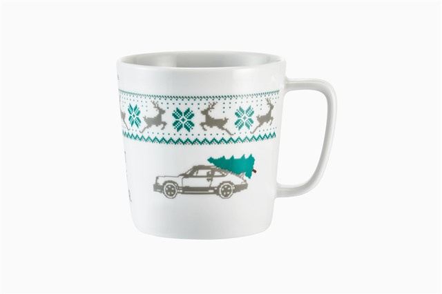 Porsche Becher Weihnachten XL Weiß / Grün 500ml