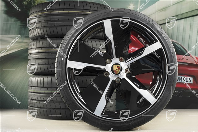 21" Exclusive Design summer wheel set, rims 9,5J x 21 ET60 + 11,5J x 21 ET66 + Goodyear summer tyres 265/35 R21 + 305/30 R21, black