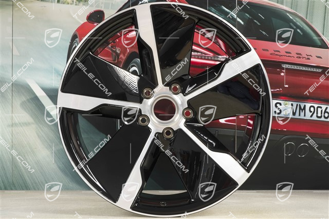 21" Felga Taycan Exclusive Design, 11,5J x 21 ET66, tylna, czarny wysoki połysk, R