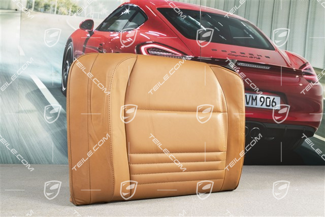 Back seat backrest, leather, Brown/Natural, Coupe, L
