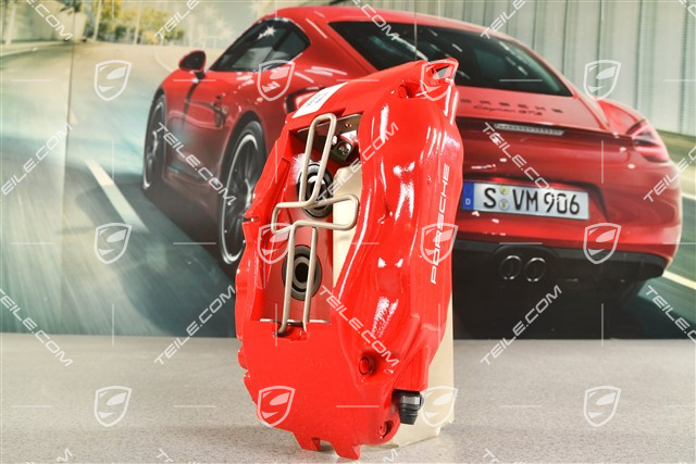Festsattel ohne Belag, Turbo / Carrera4S / Carrera2S, rot, R