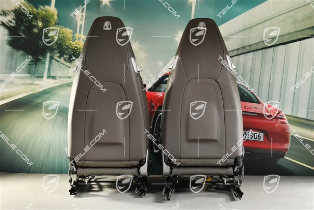 Seats, el. adjustable, leather, agate grey, set, L+R