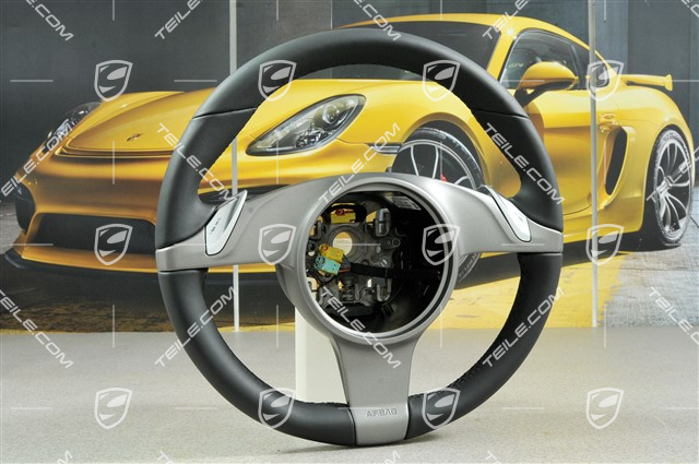 Steering wheel, PDK transmission, smooth leather, black Steering wheel, PDK transmission, smooth leather, black