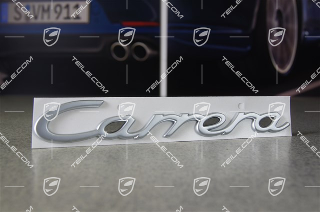 "Carrera" logo, silver "Carrera" logo, silver