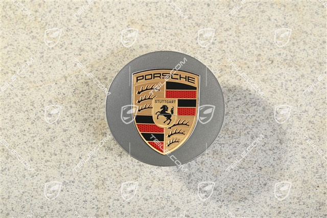 Hub cap, concave, emblem coloured, platinum silver