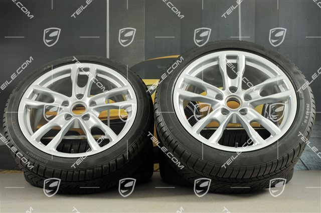 19" winter wheel set Boxster S, 8J x 19 ET57 + 9,5J x 19 ET45 + NEW Continental WinterContact winter tires 235/40 R19 + 265/40 R19, without TPMS