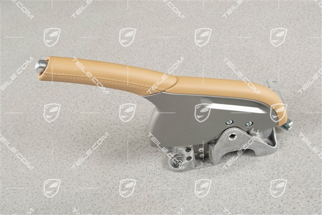 Handbremshebel, komplett, Leder, Sandbeige