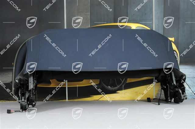 Convertible top, blue covering Convertible top, blue covering