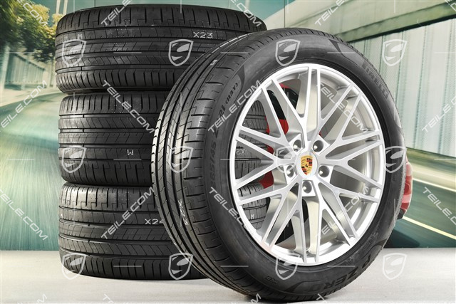 21-inch Cayenne RS Spyder Design summer wheel set, rims 9,5J x 21 ET46 + 11,0J x 21 ET58 + Pirelli P Zero summer tyres 285/45 R21 + 315/40 R21, with TPMS