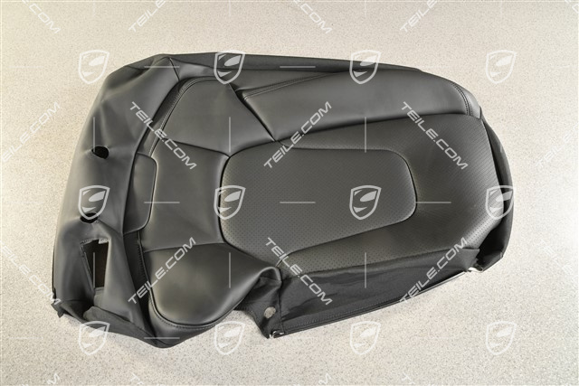 Lehnenbezug, Leder, Schwarz, R