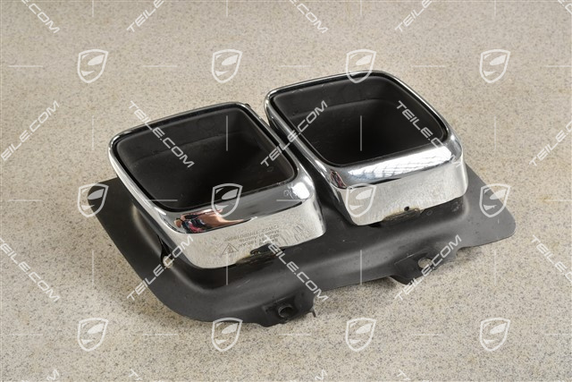 Turbo, Exhaust system tail pipe, 4-pipe look, chrome, R