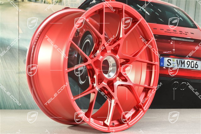 20"+21" GT3RS komplet felg, felgi 10J x 20 ET45 + 13J x 21 ET31, czerwone Pyrored