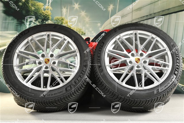 21-inch Cayenne COUPE "RS Spyder Design" winter wheel set, rims 9,5J x 21 ET46 + 11,0J x 21 ET49 + NEW Michelin Pilot Alpin 5 SUV winter tyres 285/45 R21 + 305/40 R21, with TPMS