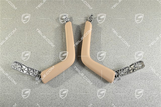 Grab handle set, centre console, Leather Mojave, L+R