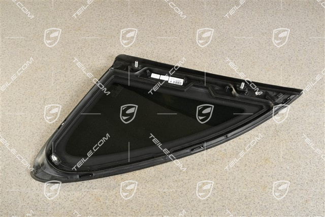 Side window with moulding, Black, Privacy, R