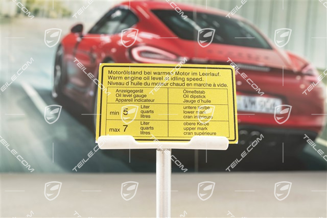 Sticker / badge, Engine oil