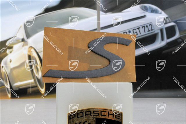 "S" logo, Carrera S, steel grey "S" logo, Carrera S, steel grey