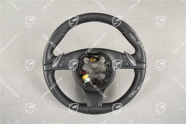 Steering wheel, multi-function, heating, selector lever, black