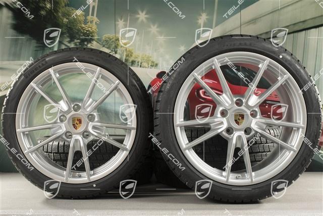 19-/20-inch Carrera winter wheel set, wheel rims 8,5J x 19 ET52 + 11J x 20 ET66 + Pirelli winter tyres 235/40 R19 + 295/35 R20, with TPMS
