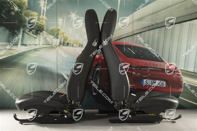 Seats, manual adjustable, leatherette, black, set (L+R)