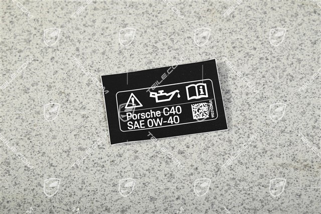 Notice sticker for recommended engine oil Notice sticker for recommended engine oil