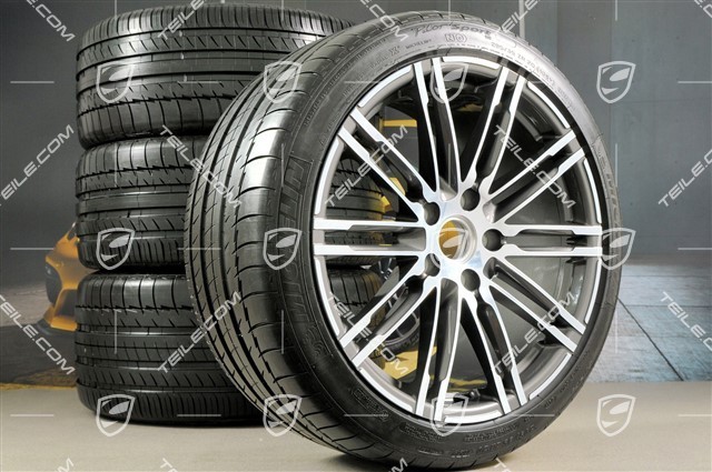 20" Turbo III summer wheel set, rims 9,5J x 20 ET65 + 11J x 20 ET68 + NEW tyres 255/40 R20 + 295/35 R20, with TPMS
