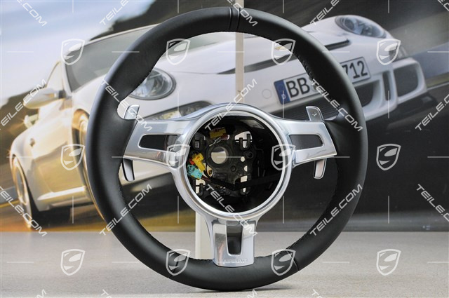 Steering wheel, SPORT DESIGN, without display unit, PDK transmission, leather black Steering wheel, SPORT DESIGN, without display unit, PDK transmission, leather black