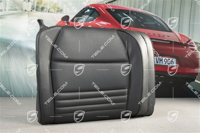 Back seat backrest, leather, black, Cabrio, R