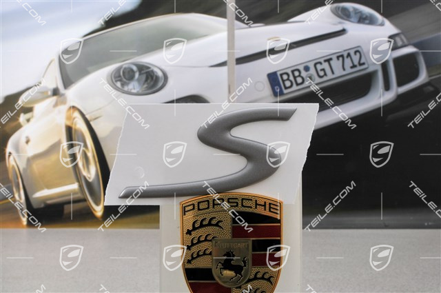 "S" logo, Boxster S, titanium metallic "S" logo, Boxster S, titanium metallic