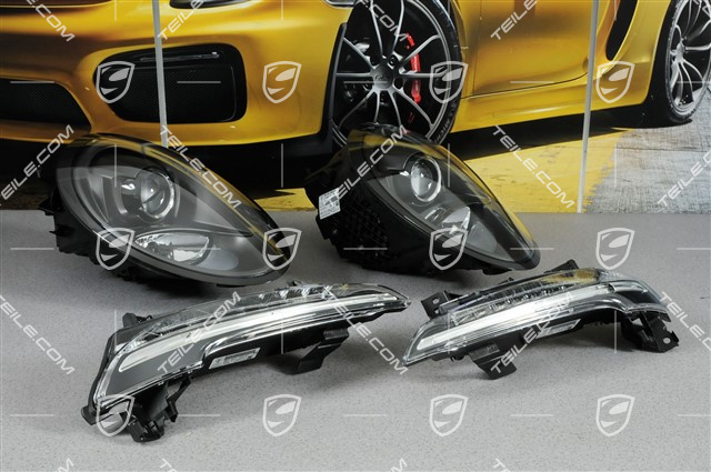 BiXenon headlamp + additional headlamp, interior lining black, Carrera 2/4/S/4S/Targa, set (L+R)