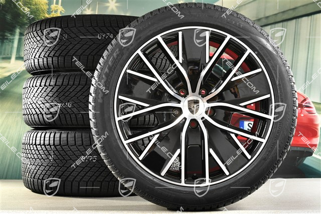 21-inch Macan Design winter wheel set, rims 8,5J x 21 ET27 + 10,5J x 21 ET47 + NEW Pirelli winter tyres 255/45 R21 + 285/40 R21, black high gloss