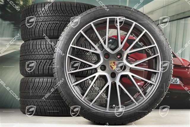 21-inch Cayenne RS Spyder winter wheel set, rims 9,5J x 21 ET46 + 11,0J x 21 ET58 + Michelin winter tyres 275/40 R21 + 305/35 R21, with TPMS, Titanium
