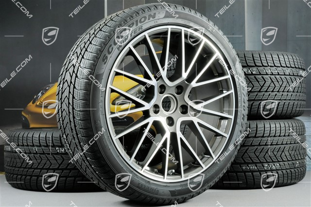 21-inch Cayenne COUPÉ RS Spyder winter wheel set, rims 9,5J x 21 ET46 + 11,0J x 21 ET49 + NEW Pirelli winter tyres275/40 R21 + 305/35 R21, with TPMS
