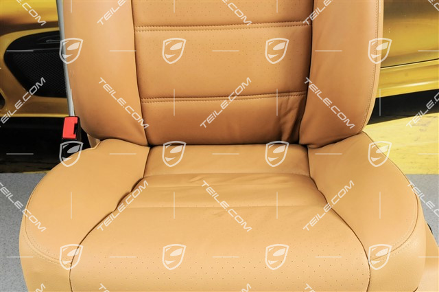 Sitz, el. einstellbar, Memory, Lordosenstuetze, Leder, sandbeige, beschädigt, L