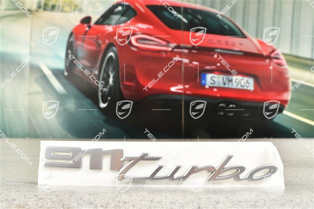 "911 Turbo" logo / emblem, silver