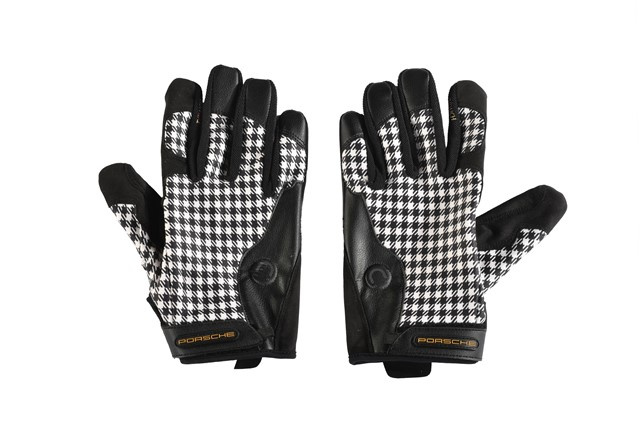 Porsche Classic Assembly gloves, Pepita / houndstooth, black, size 11