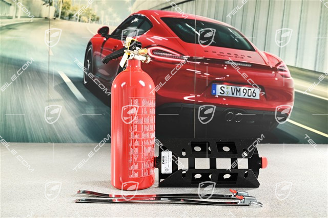 Fire extinguisher with bracket / holder