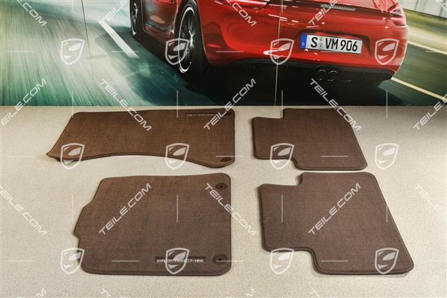 Fussmatte, Velours, Satz 4-Teilig, Espresso