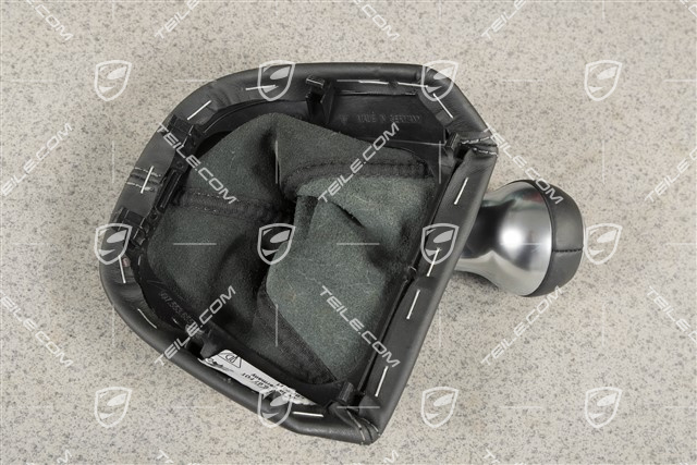 Schalthebelknopf, Schwarz, Leder, Cayman R