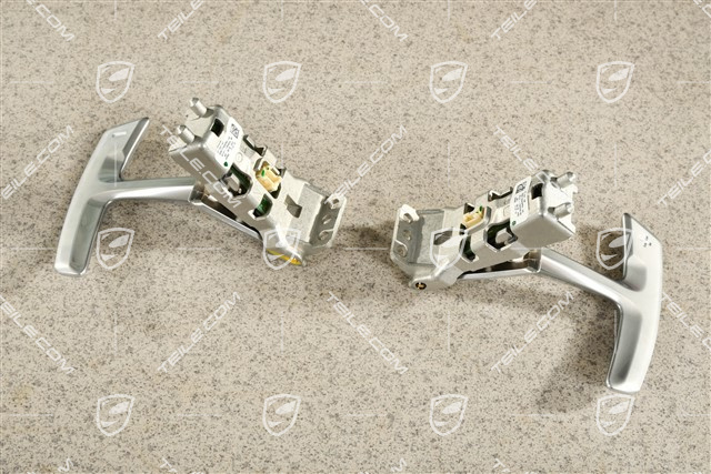 Steering wheel shift paddles, galvano silver, L+R