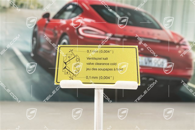 Sticker / badge, Valve clearance